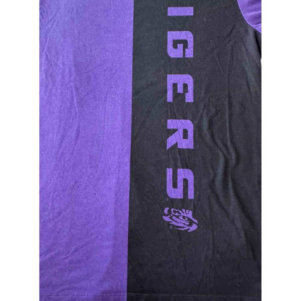 LSU Tigers Nike Tee shirt Adult large Colorblock purple Y2K football USA made - Picture 3 of 14